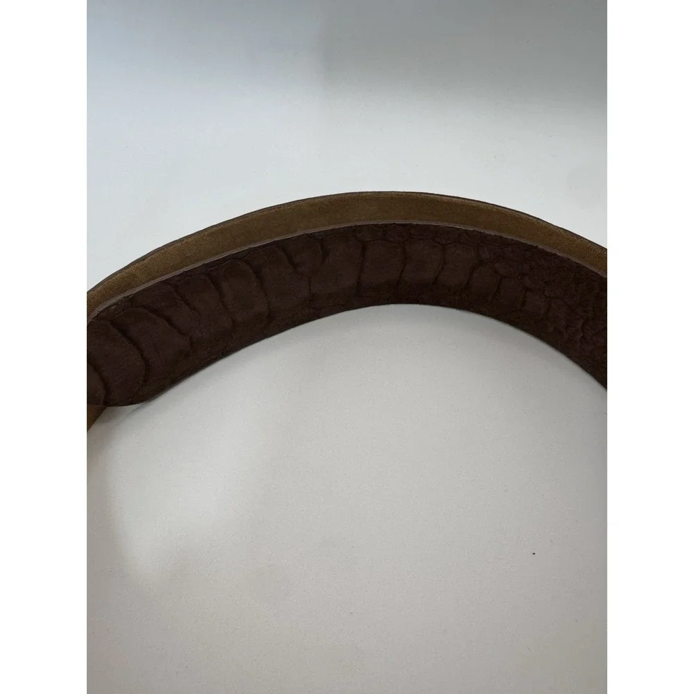 W Kleinberg O Ring Loop Belt Brown Ostrich Leg Leather Belt Sz 34 Designer Custo